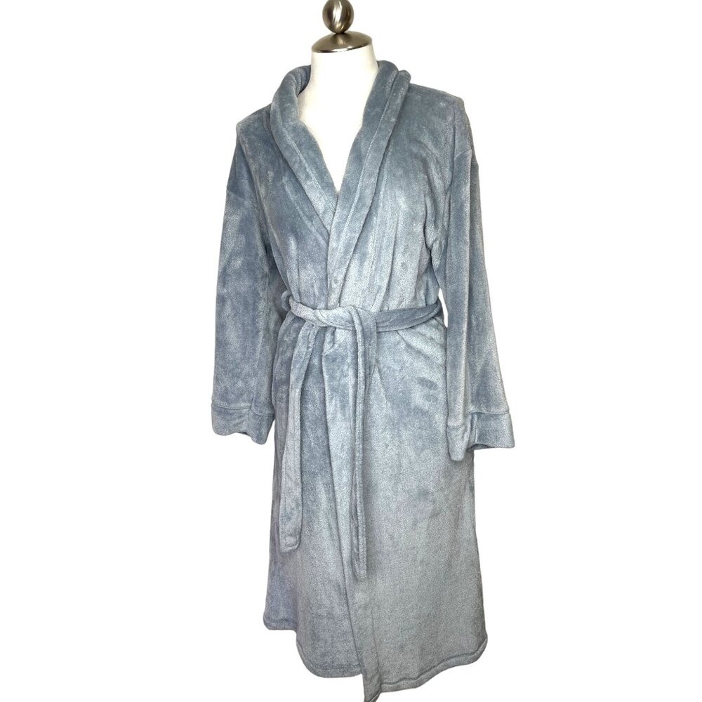 Soft Plush Gray Robe With Belt Small By Roudelein 100% Polyester Cozy & Warm 69e